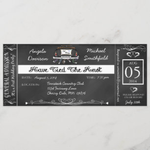 Post Wedding Chalkboard Ticket Invitation