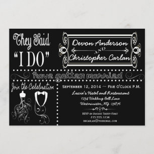 Post Wedding Chic Chalkboard Invitation