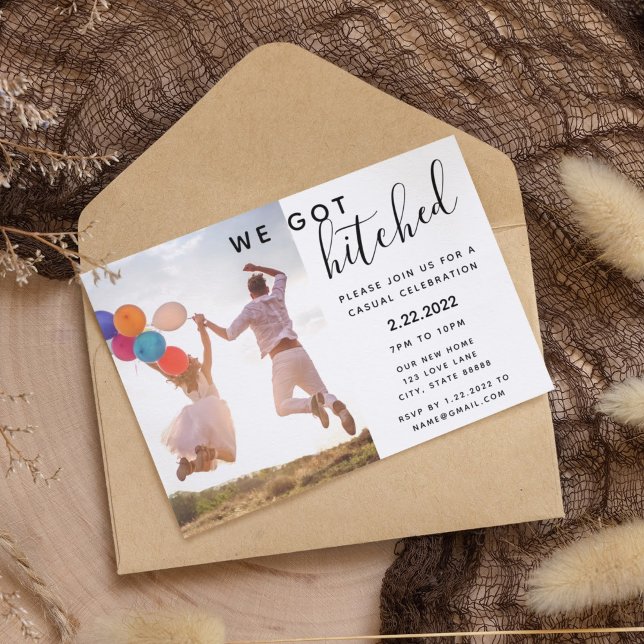 Post Wedding Invitation (Spread the news that you got hitched with this fun personalized post celebration invitation! )