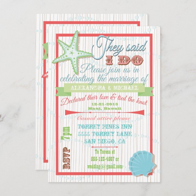 Post Wedding Reception Invitation (Front/Back)
