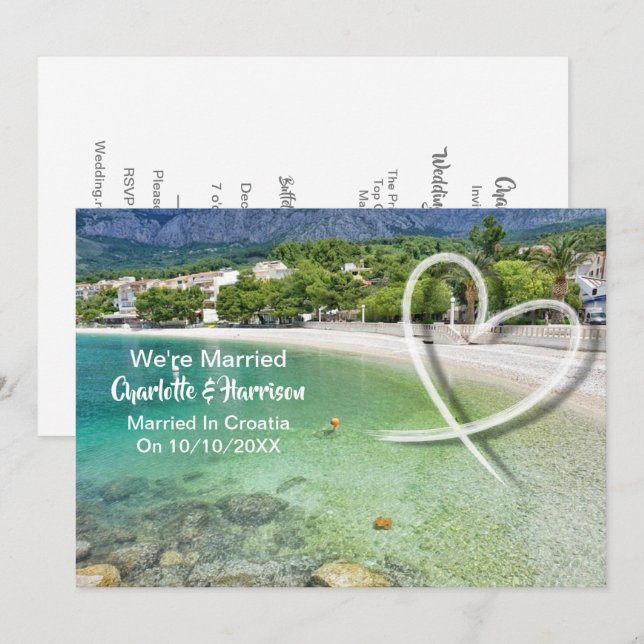 Post Wedding Reception Party Married In Croatia Invitation (Front/Back)