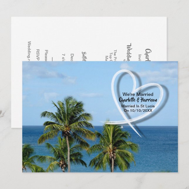 Post Wedding Reception Party Married In St Lucia Invitation (Front/Back)