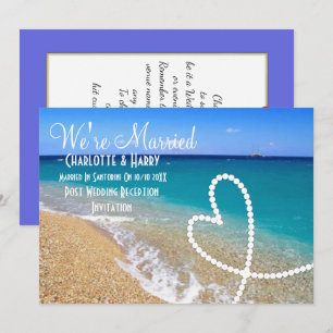 Post Wedding Reception Party Sunny Beach Scene Invitation