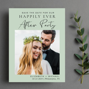 Post Wedding Reception Save The Date Sage Announcement Postcard