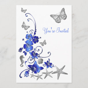 Post Wedding Reception Tropical Beach Theme Invite