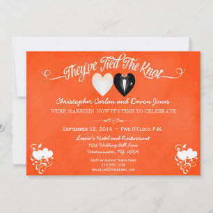 Post Wedding Trendy Orange Chalkboard Invitation