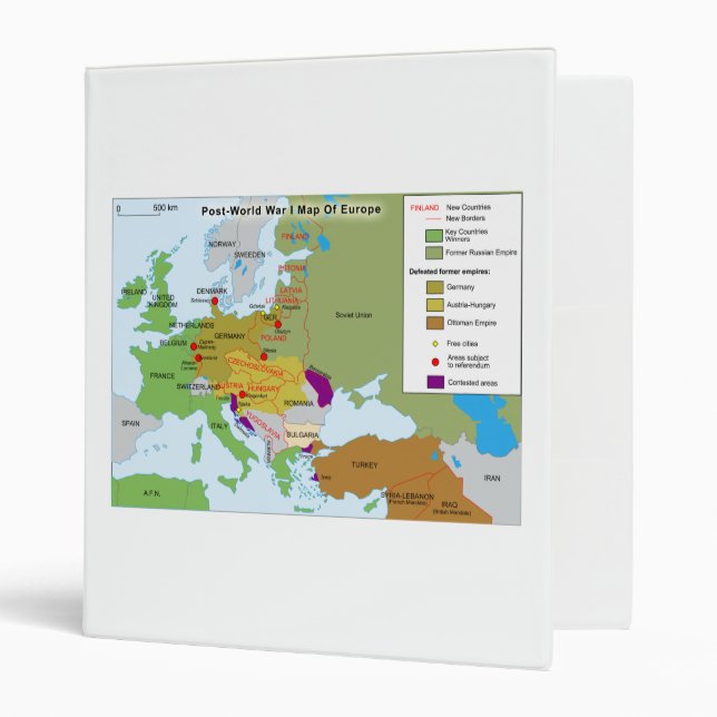 Post World War I Map of Europe Binder (Front/Inside)