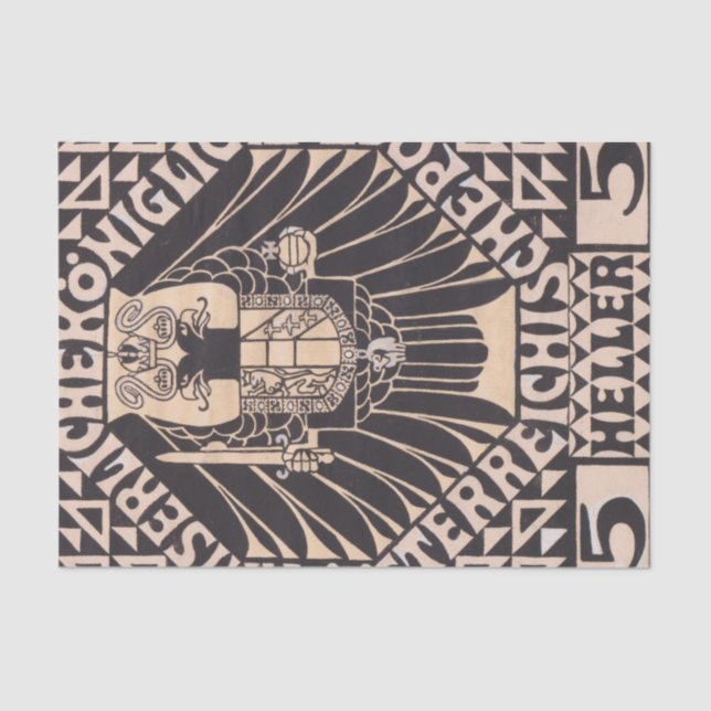 Postage Stamp Design by Koloman Moser Tissue Paper (Front)