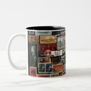 Postage Stamp Knolling Two-Tone Coffee Mug