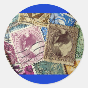 Postage Stamp Lucy Classic Round Sticker