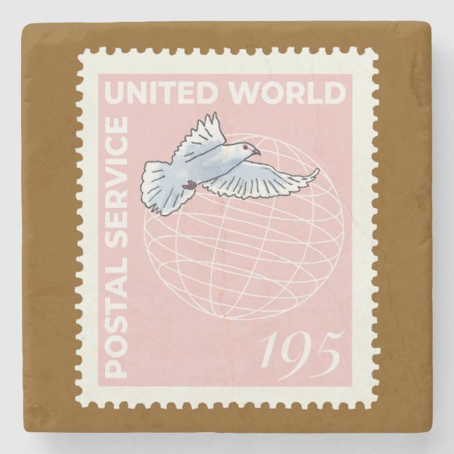 Postage Stamp -  Stone Coaster (Front)