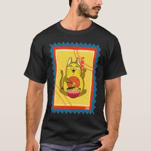 Postage Stamp Tortilla Cat Avocado T-Shirt