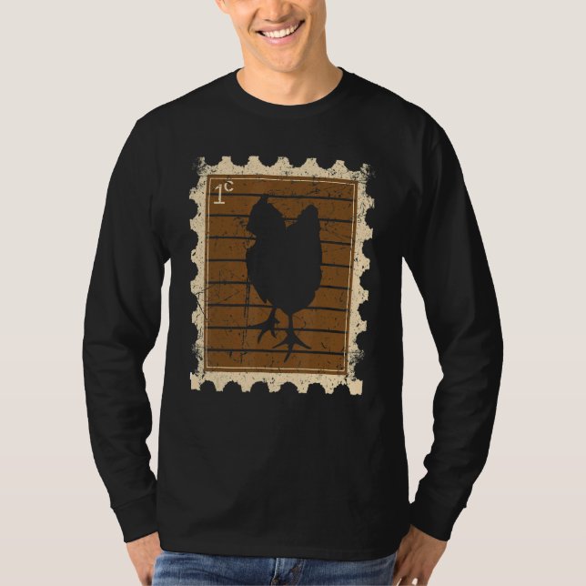 Postage Stamp With A Chicken T-Shirt (Front)