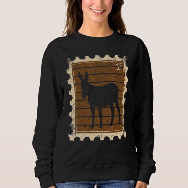 Postage Stamp With A Donkey Sweatshirt (Front)