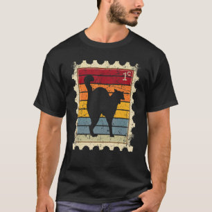 Postage Stamp With A Sunset Cat T-Shirt