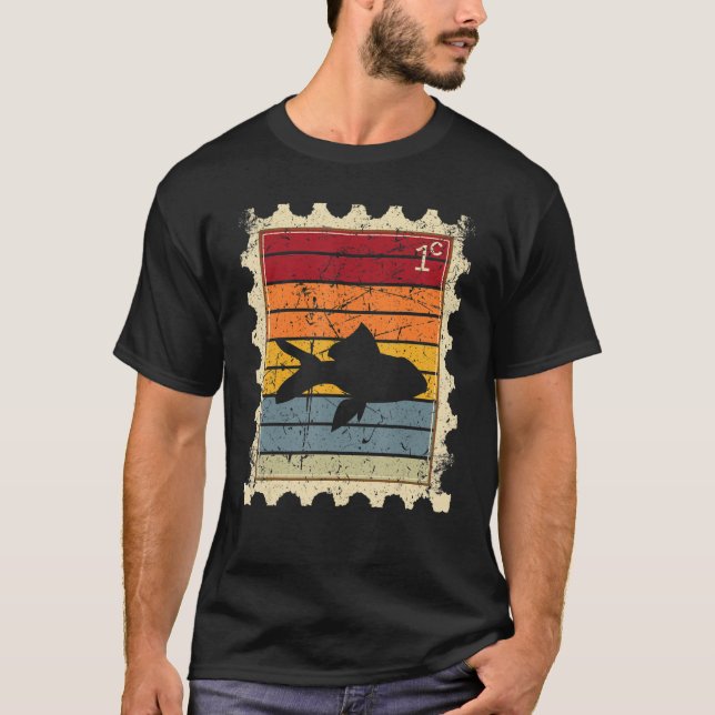 Postage Stamp With A Sunset Fish T-Shirt (Front)