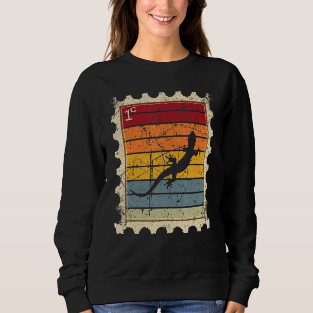 Postage Stamp With A Sunset Gecko 1 Sweatshirt (Front)