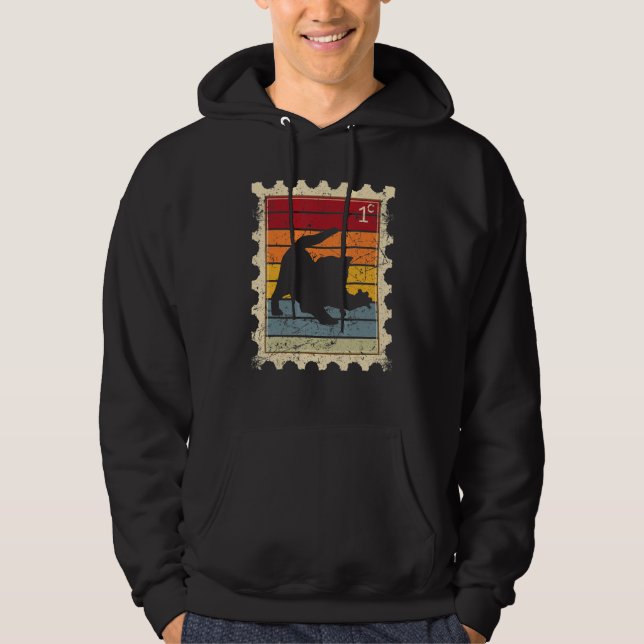 Postage Stamp With A Sunset Kitten Hoodie (Front)