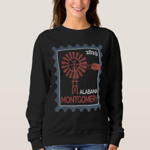 Postage Stamp With An Old Wind Turbine In Montgome Sweatshirt