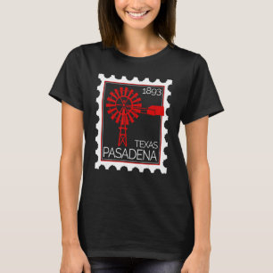 Postage Stamp With An Old Wind Turbine In Pasadena T-Shirt