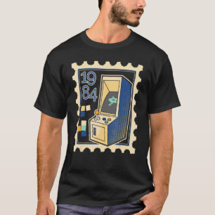 Postage Stamp With Computer Game Slot Machine 1984 T-Shirt