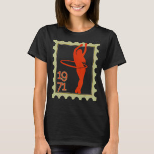 Postage Stamp With Hula Hoop Girl 1971 T-Shirt