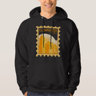 Postage Stamp With Sunset In Clearwater Hoodie