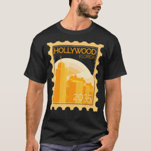 Postage Stamp With Sunset In Hollywood T-Shirt