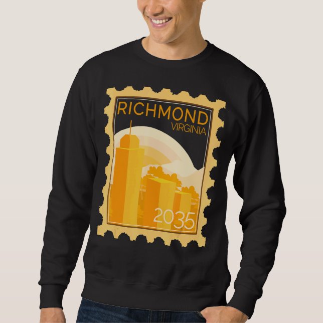 Postage Stamp With Sunset In Richmond Sweatshirt (Front)
