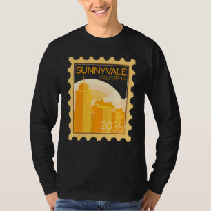 Postage Stamp With Sunset In Sunnyvale T-Shirt