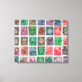 Postage stamps canvas print