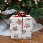 Postage Stamps Christmas Custom Photo Collage Wrapping Paper<br><div class="desc">Add your own family photos to this unique Christmas wrapping paper. The 7 different photos are set inside postage stamp shapes, cancelled with holiday inspired postmarks. You can also add your family name and the year. Fun fact: All the town names on the postmarks are real towns in the USA!...</div>
