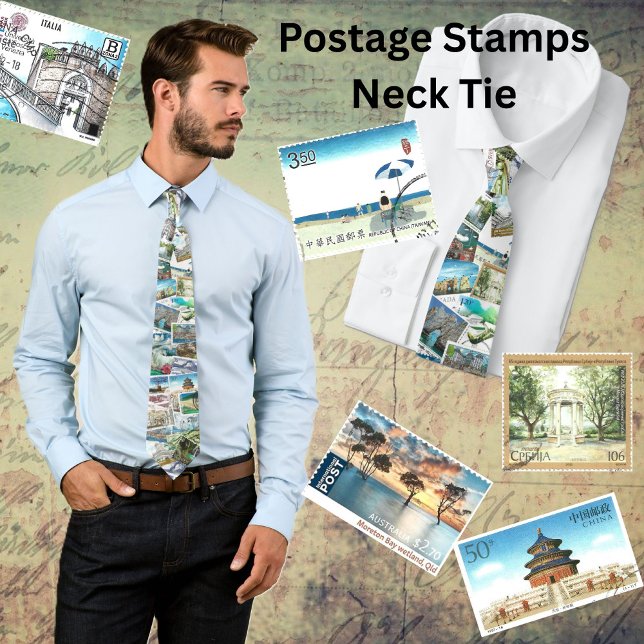 Postage Stamps - International Landscapes  Tie (Creator Uploaded)