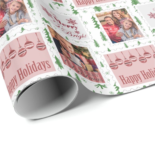 Postage Stamps Personalized Photo Wrapping Paper (Roll Corner)