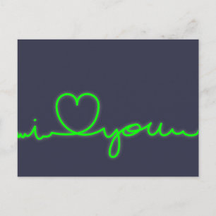 Postal Cardiogram I love you Postcard