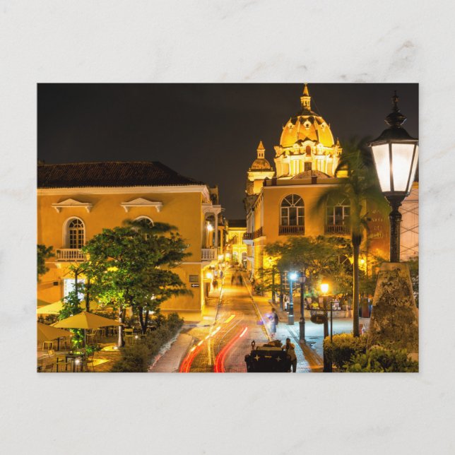 Postal, Cartagena Nocturna, Colombia Postcard (Front)