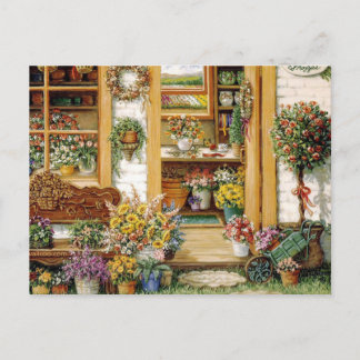 Postal de flores y macetas de muchos colores!! postcard
