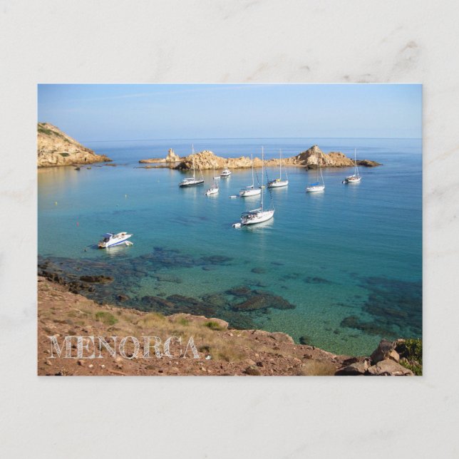 postal de la costa de la isla de Menorca Postcard (Front)