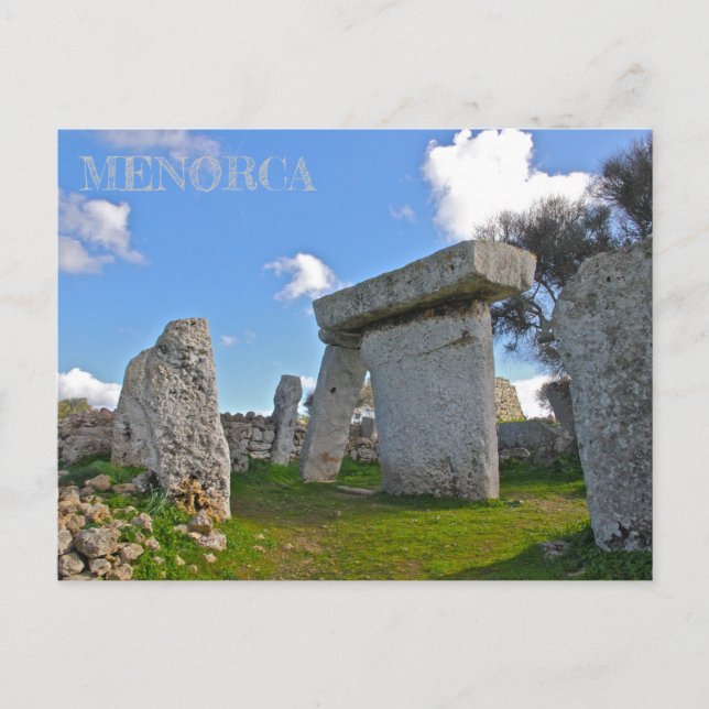 postal de los talaiots en la isla de Menorca Postcard (Front)