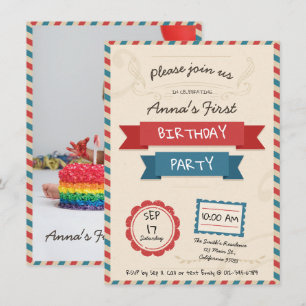 Postal Envelope. Birthday Invitation. Invitation