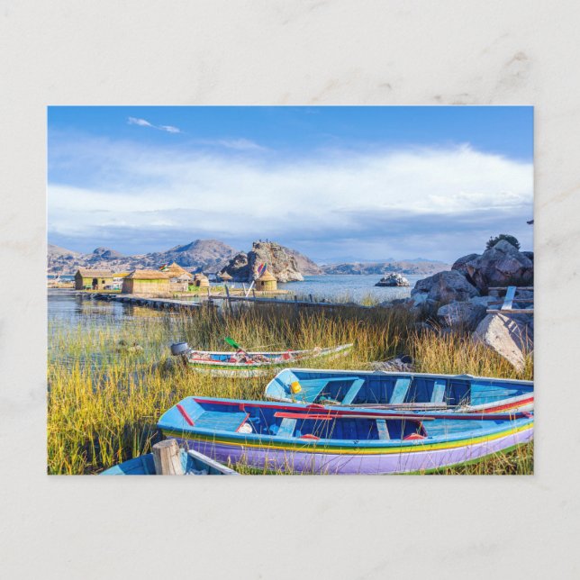 Postal, Islas Flotantes, Lago Titicaca Postcard (Front)