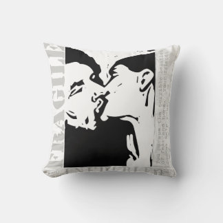 Postal Kiss Throw Pillow