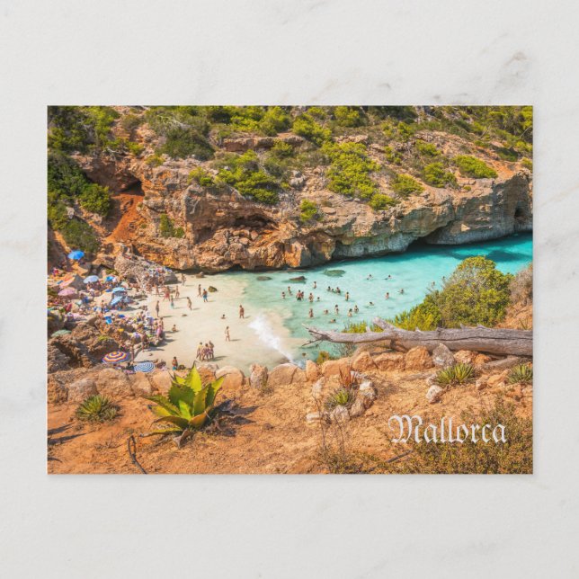postal service Cala Llombards en la isla de Mallor Postcard (Front)