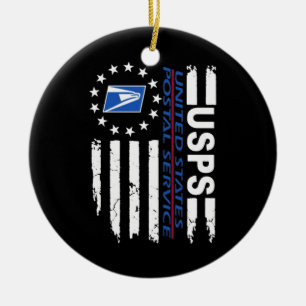 Postal servise flag ceramic ornament