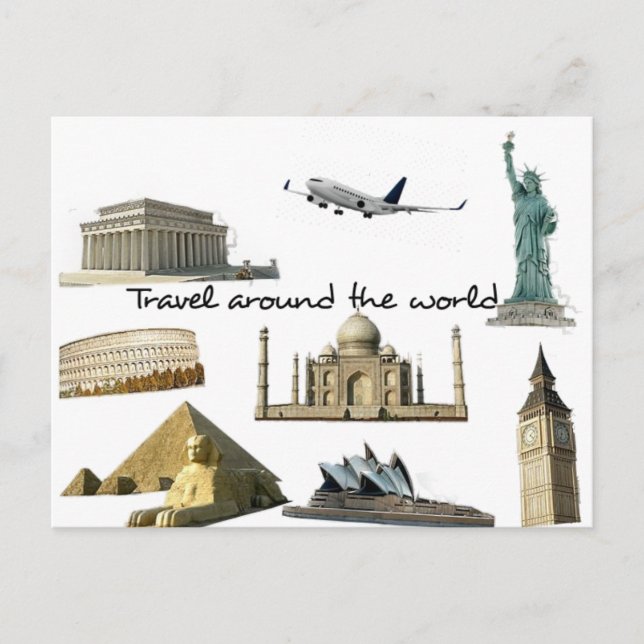Postal - travel around the world postcard (Front)
