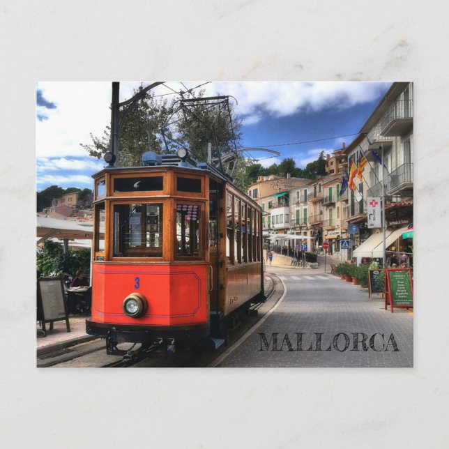 postal tren de Soller en la isla de Mallorca Postcard (Front)