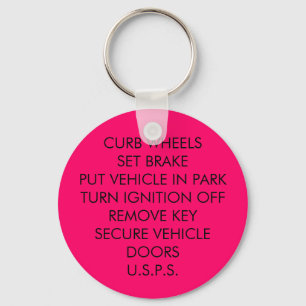 POSTAL VEHICLE SAFE PARKING KEYCHAIN