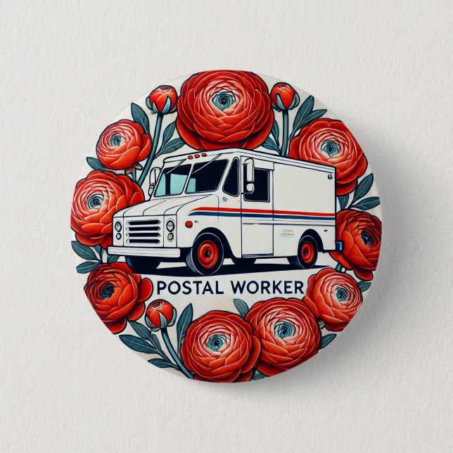 Postal Worker                                      2 Inch Round Button (Front)