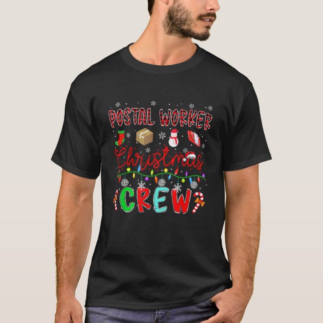 Postal Worker Christmas Crew Matching Job Team Fun T-Shirt (Front)