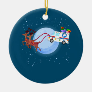 Postal Worker Christmas Mail Truck Funny Mailman Ceramic Ornament